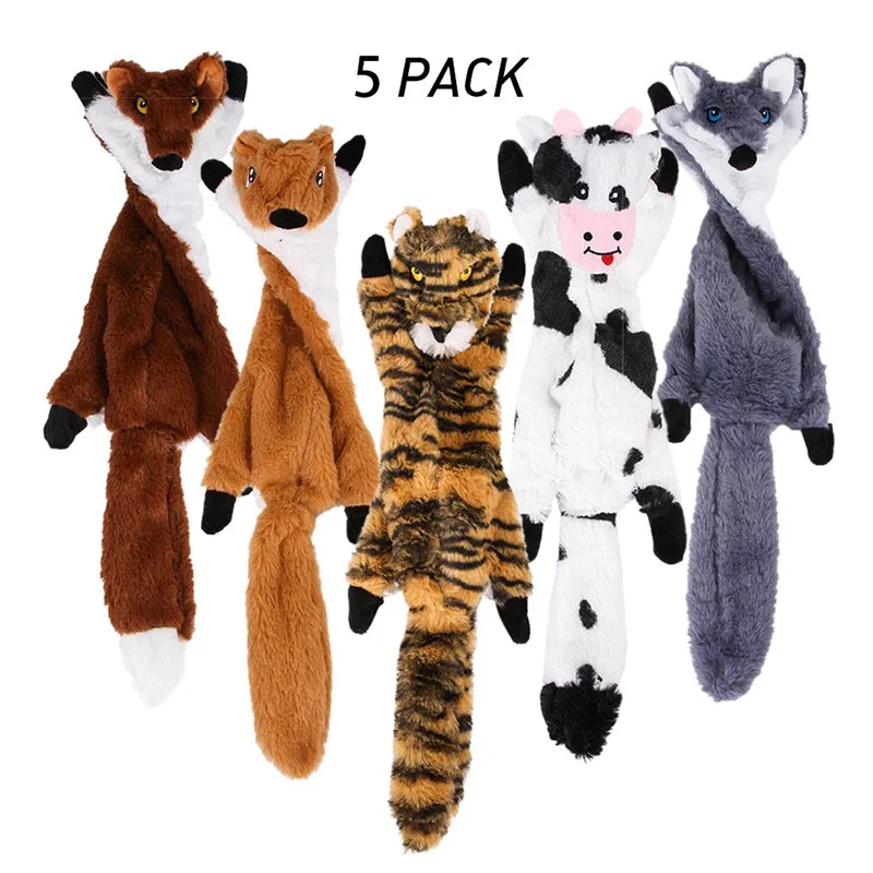 Interactive Plush Dog Chew Toy Set with Squeakers and Fun