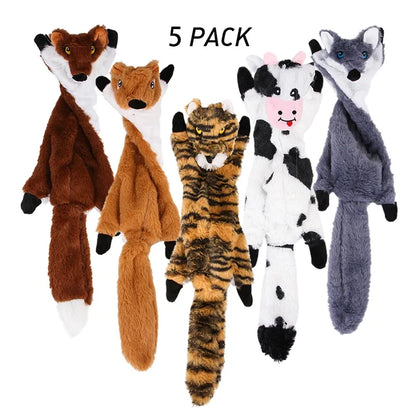 Interactive Plush Dog Chew Toy Set with Squeakers and Fun
