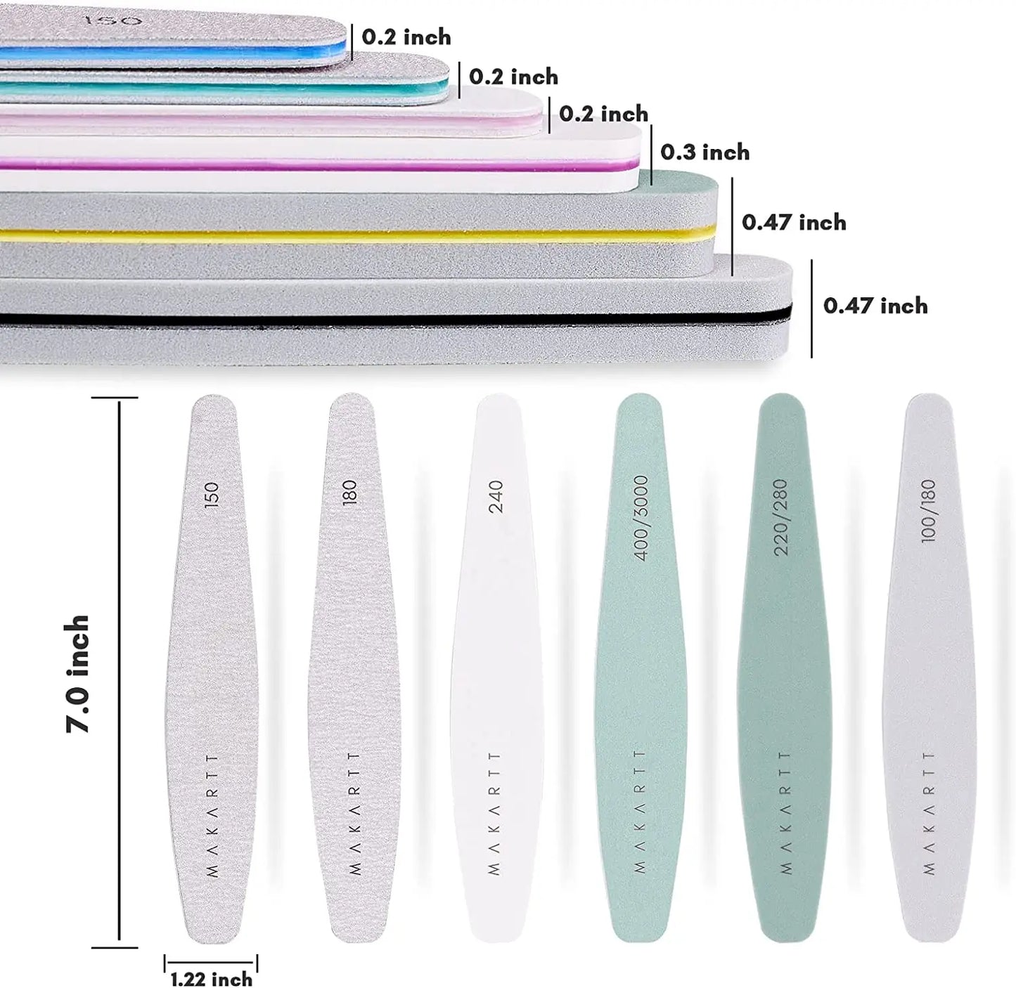 Makartt Professional Nail File and Buffer Set for Acrylic Nails