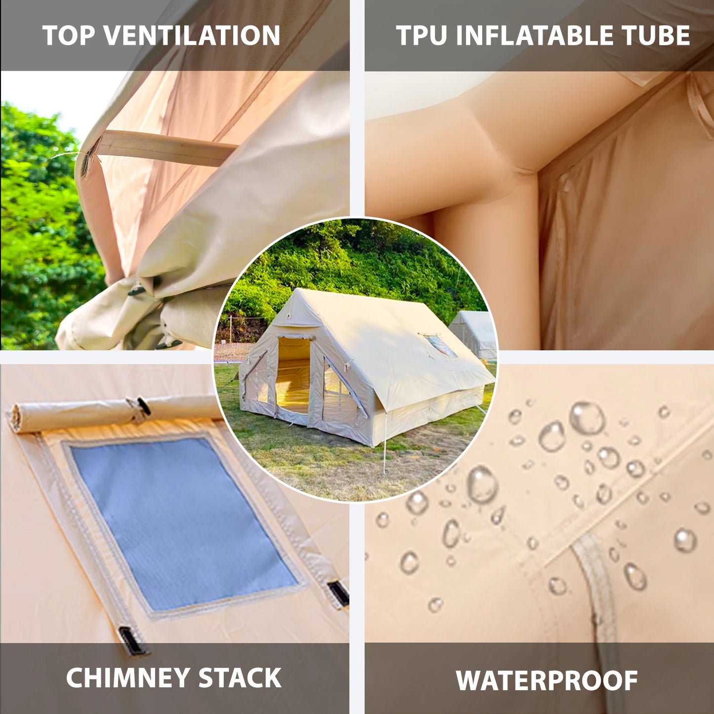 Inflatable Camping Tent with Easy Setup and Hand Pump