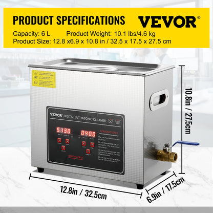 Portable Stainless Steel Ultrasonic Cleaner for Effective Deep Cleaning