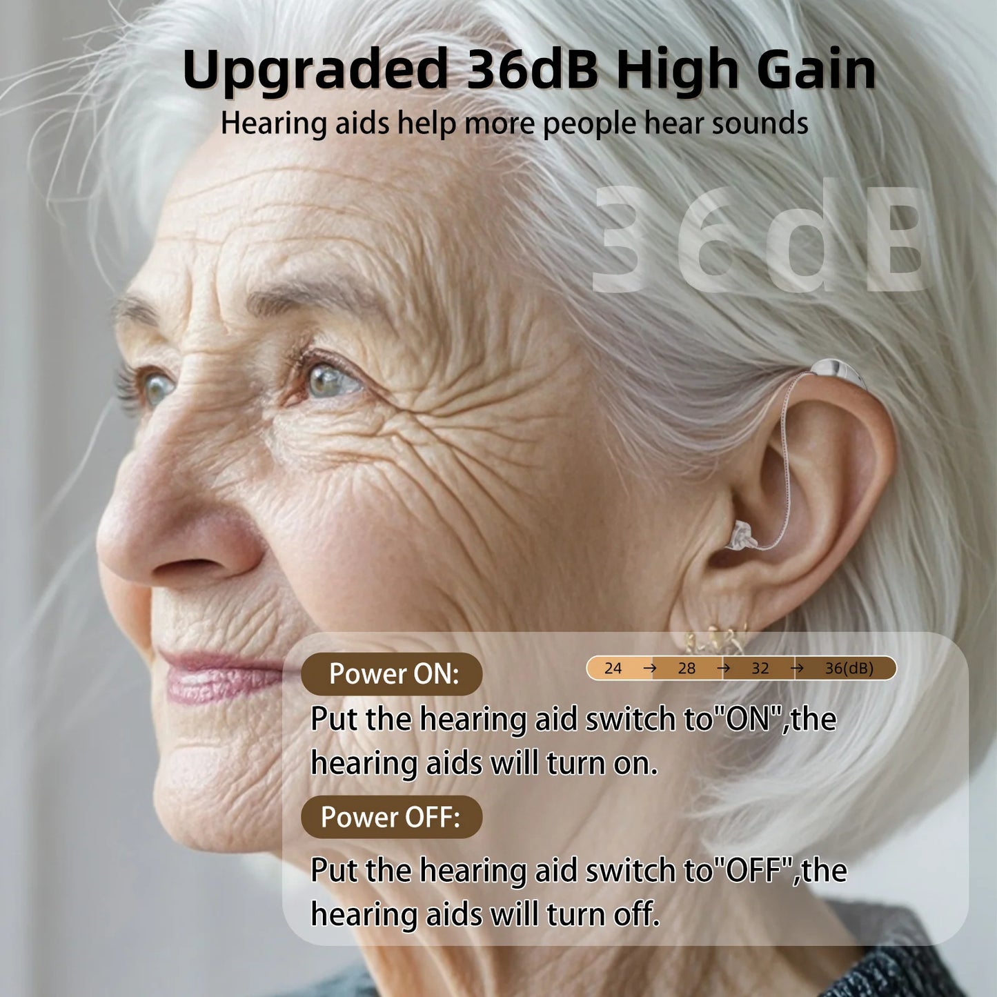 Invisible Rechargeable Hearing Aids for Adults with Volume Control
