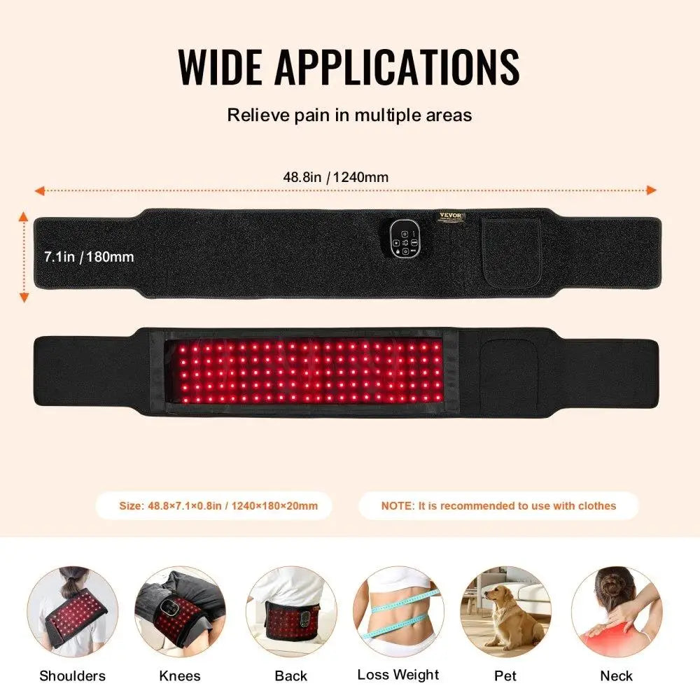 Red Light Therapy Belt for Waist 660nm 850nm 105 LEDs for Pain Relief