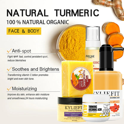 AILKE Organic Turmeric Skin Care Set for Acne and Skin Tone