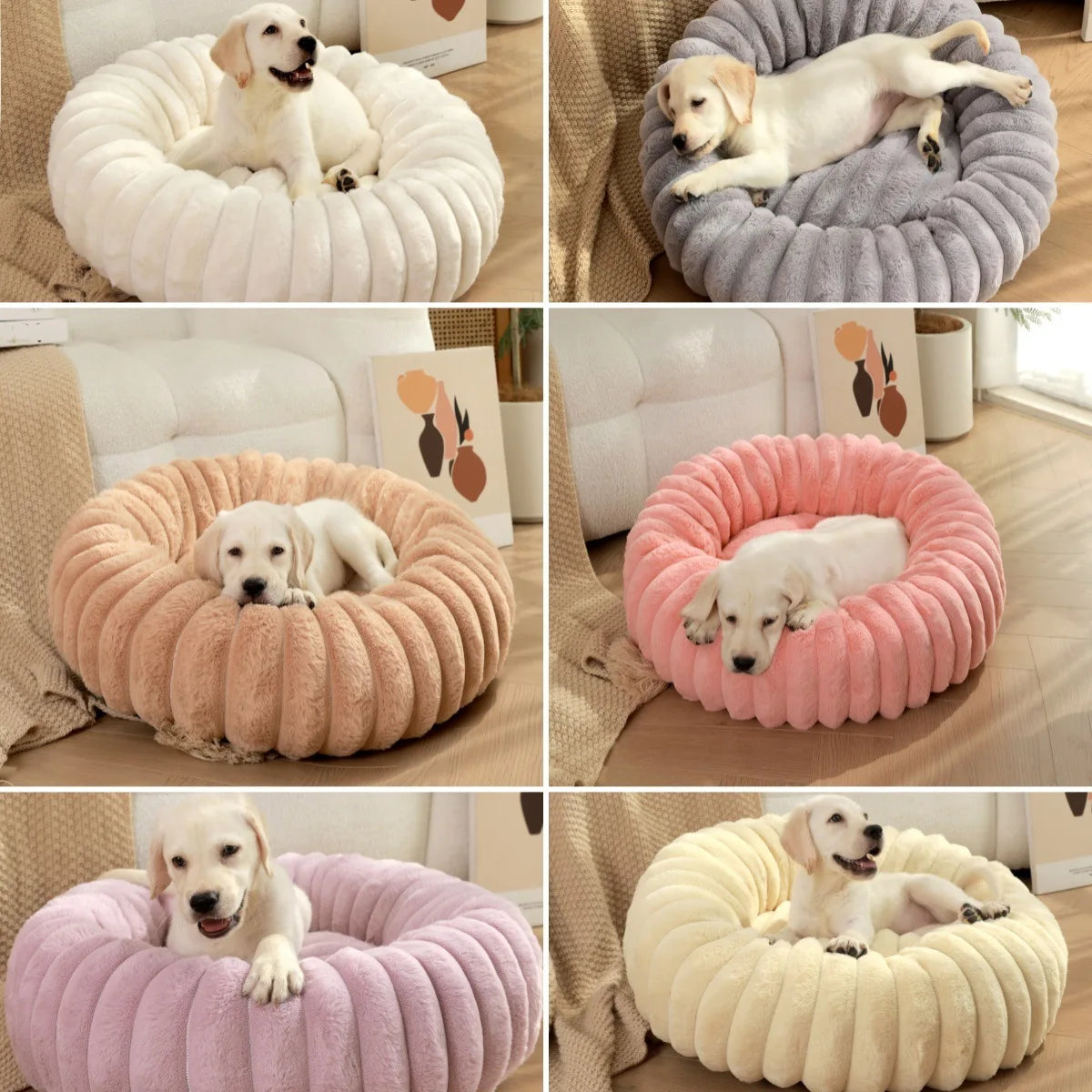 Cozy Round Pet Bed for Large Dogs and Cats