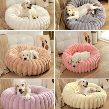 Cozy Round Pet Bed for Large Dogs and Cats