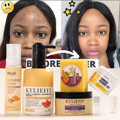 AILKE Organic Turmeric Skin Care Set for Acne and Skin Tone