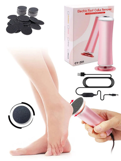 Electric Foot Callus Remover with Adjustable Speed and Sandpaper