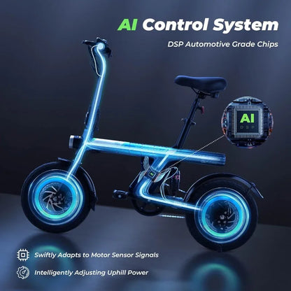 Electric Bike For Adults With Basket 500W Folding Commuter