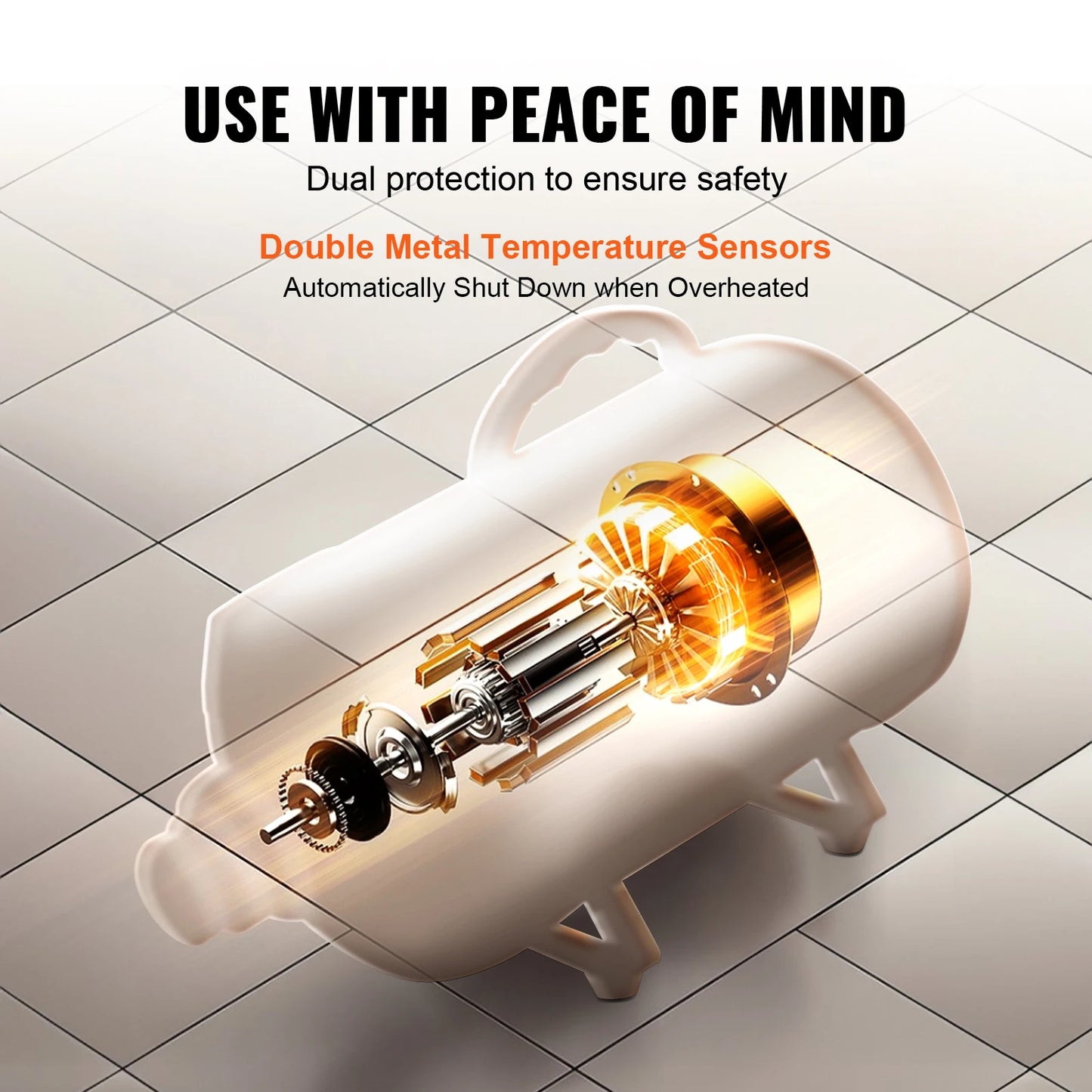 High-Power Adjustable Pet Blow Dryer with Nozzles and Hose
