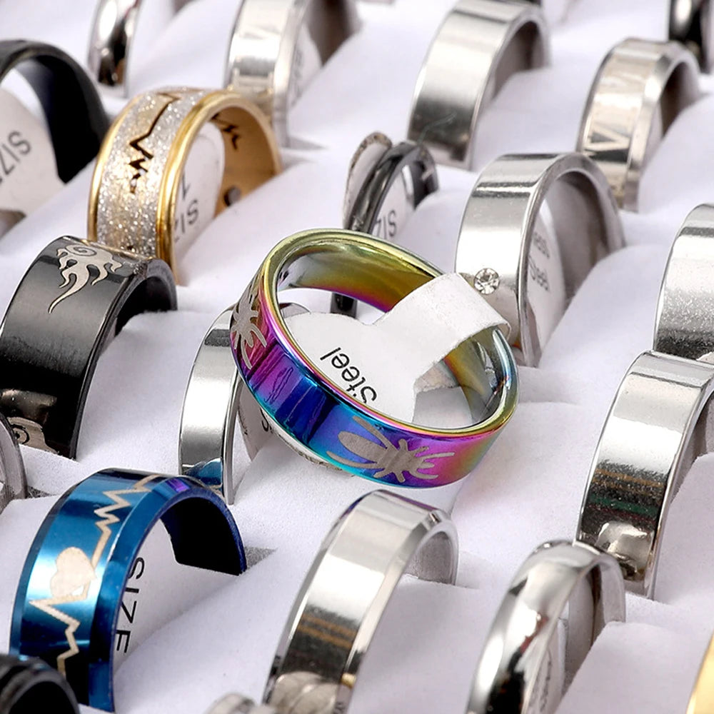Trendy Stainless Steel Rings for Men and Women Party Gifts