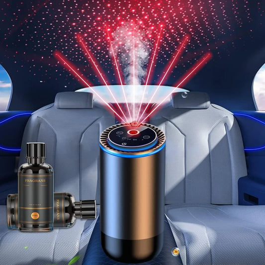 Smart Car Air Freshener with Star Projector & Essential Oil Diffuser