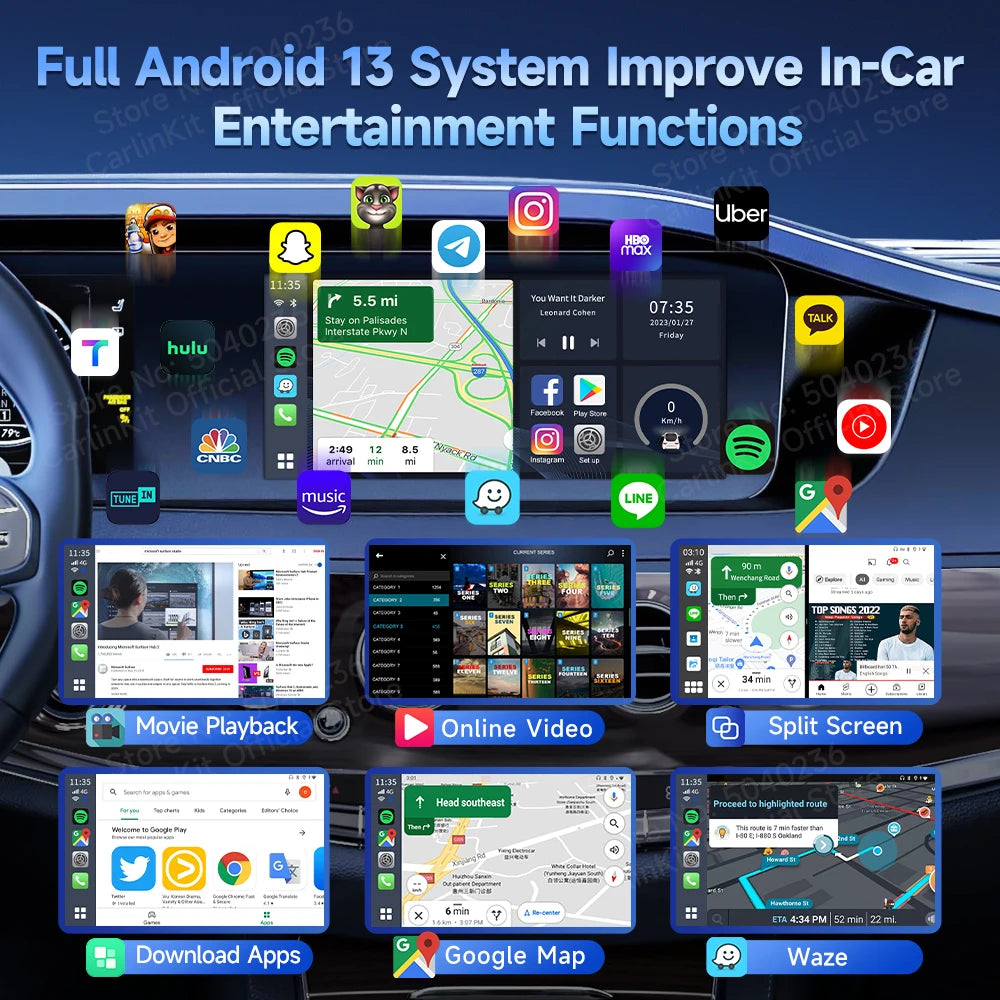 Carlinkit 3 In 1 Android Mini CarPlay Wireless Ai Box