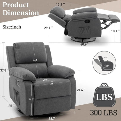 Swivel Rocker Recliner Chair for Comfort and Relaxation