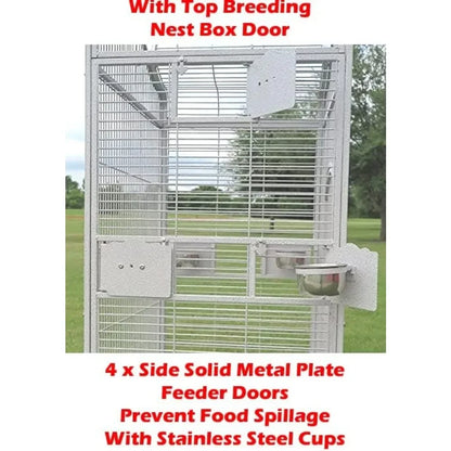 Stylish Wrought Iron Parrot Cage with Play Top and Stand