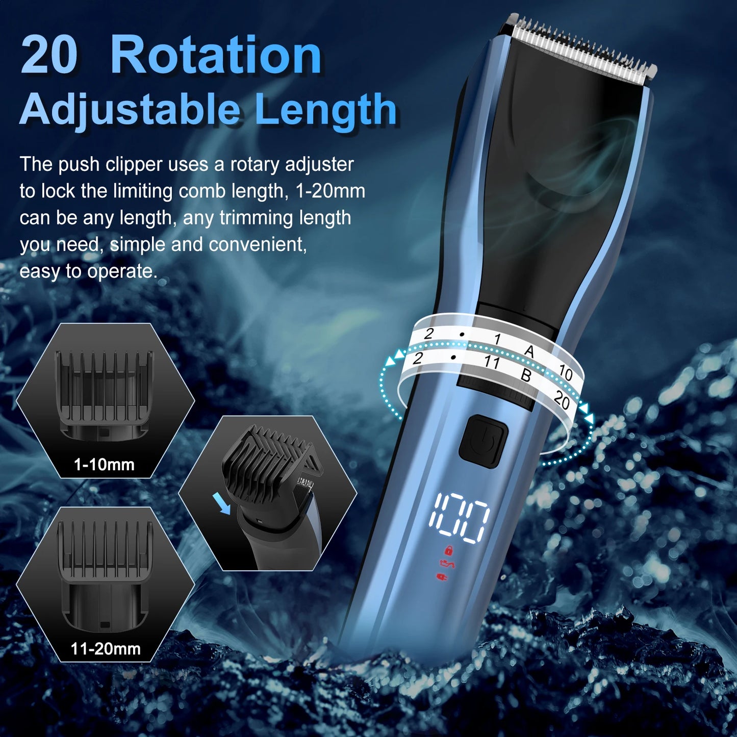 Sejoy Rechargeable Hair Trimmer With LED Display For All Users