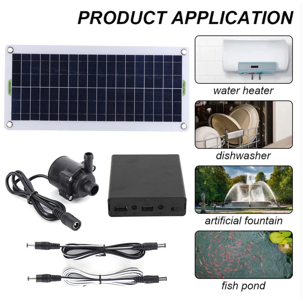30W 18V Solar Power Panel Water Pump Garden Decoration