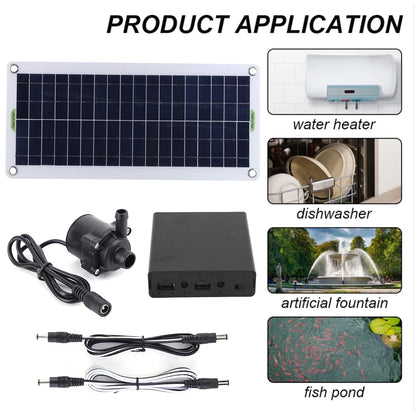 30W 18V Solar Power Panel Water Pump Garden Decoration