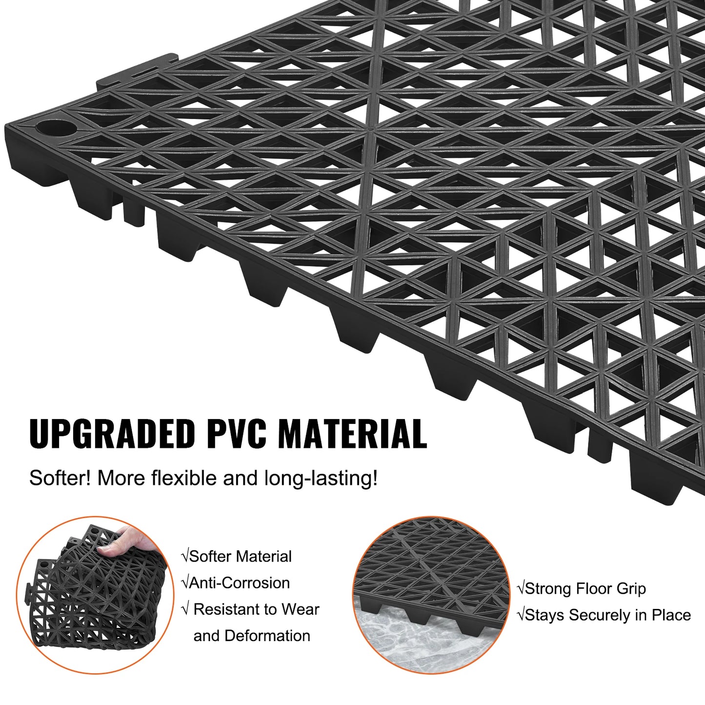 Interlocking PVC Drainage Tiles Non Slip For Bathroom And Pool