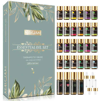 MAYJAM 28 Piece Pure Essential Oils Gift Set for Relaxation