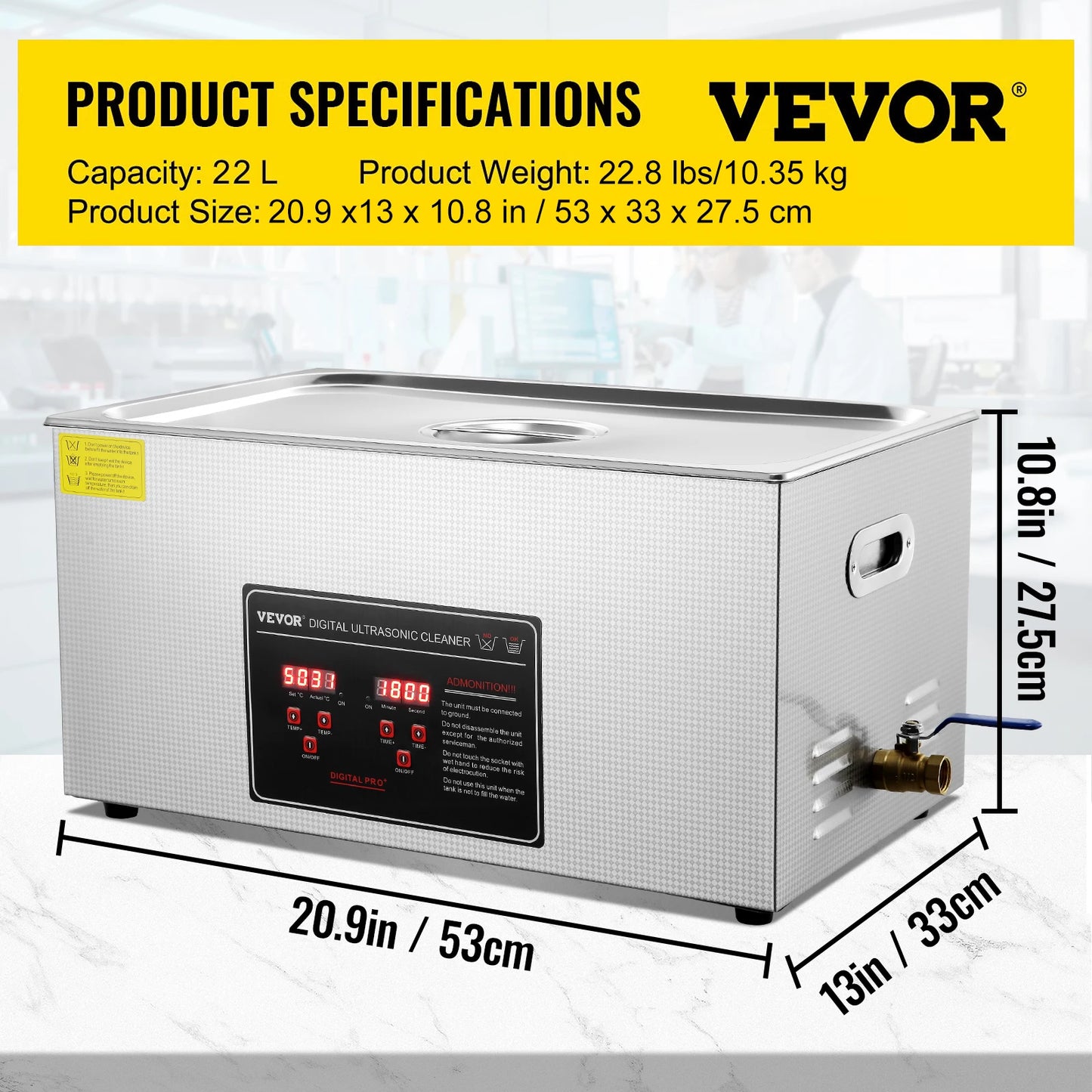 Portable Stainless Steel Ultrasonic Cleaner for Effective Deep Cleaning