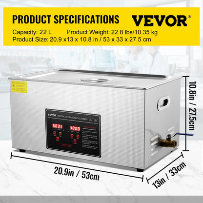 Portable Stainless Steel Ultrasonic Cleaner for Effective Deep Cleaning