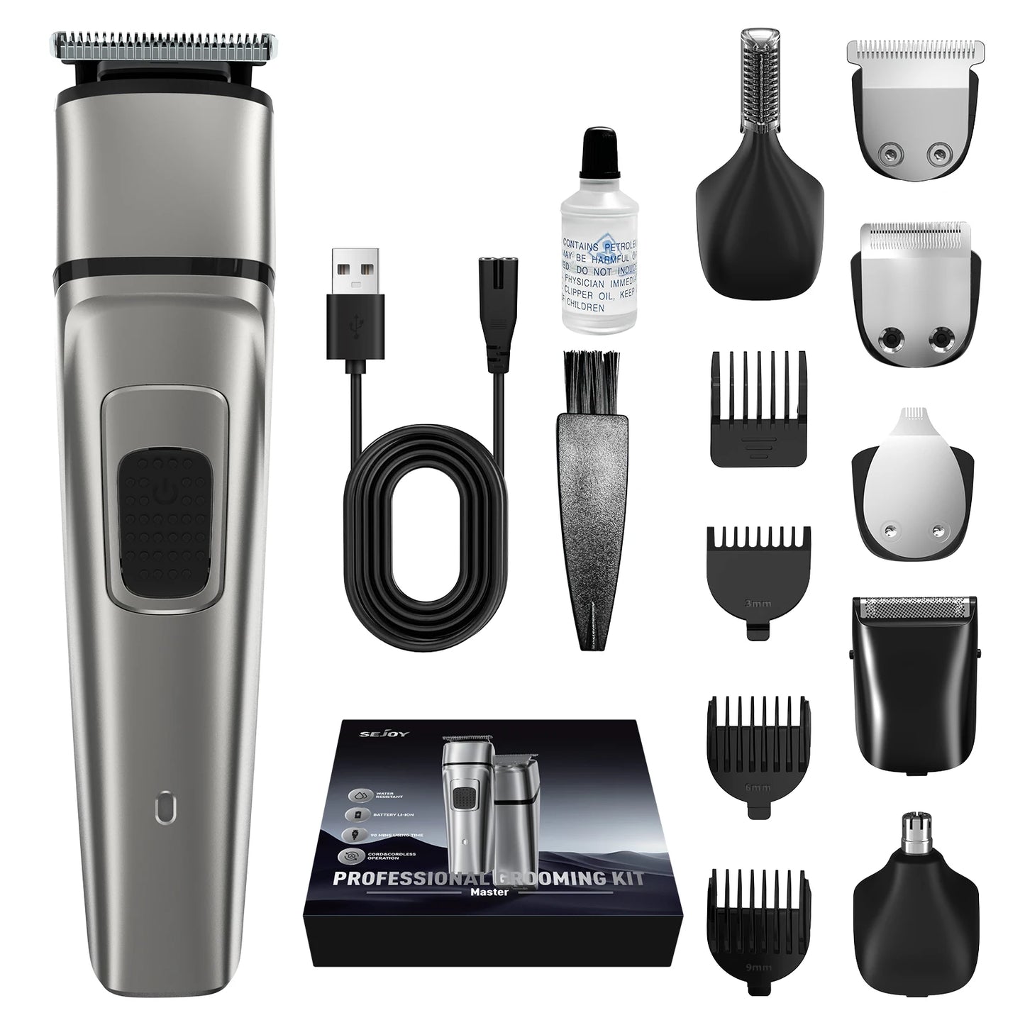 Sejoy Men's 5 In 1 Grooming Kit Electric Hair Clippers