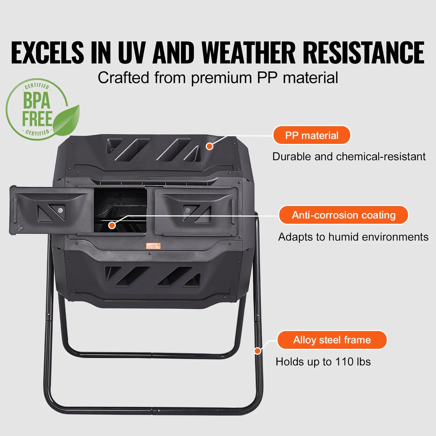 SucceBuy Dual Chamber Compost Bin for Efficient Garden Composting